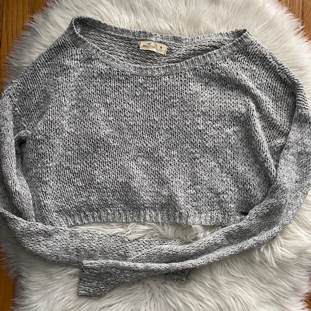 Hollister slouchy crop top knit sweater